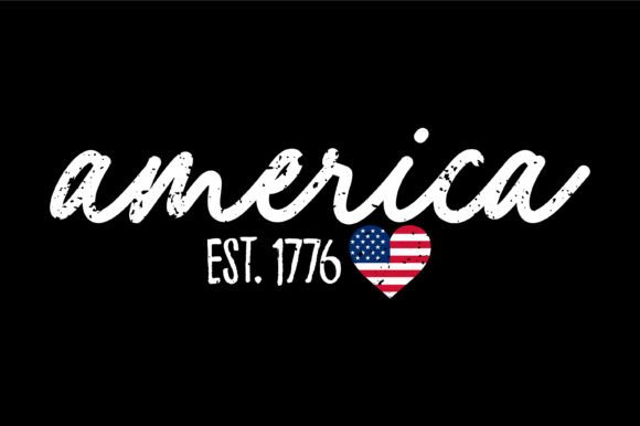 America 1776 Heart Flag Design for Patriotic Crafts