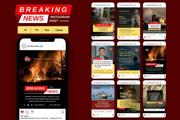 Breaking News - Social Media Template: Evaluating Fit for Professional Instagram Branding