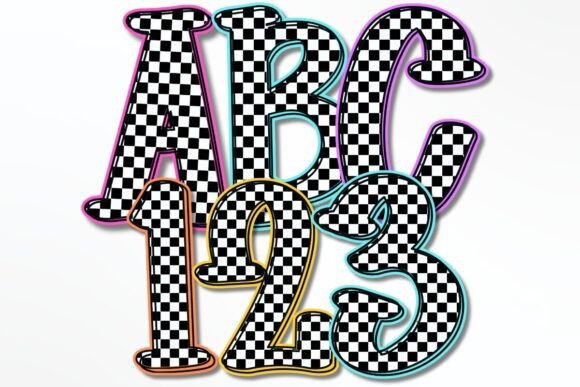 Bright Checkered Doodle Alphabet PNG: Strategic Asset Integration for Creative Projects