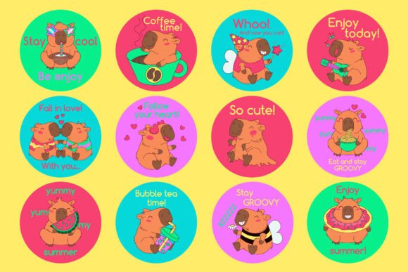 Capybara Round Stickers: Adding Warmth and Whimsy to Creative Projects