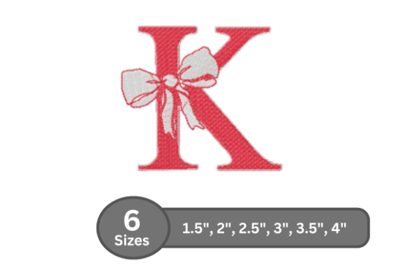 Cherry Knot Alphabet - K: Elevating Personalization with Stylish Machine Embroidery