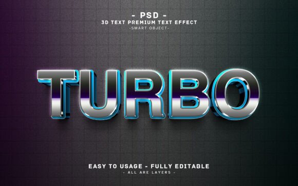 Editable 3D Text Effect TURBO Design – A Practical Tool for Creative and Professional Projects