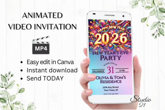 Electronic New Year's Eve Party Invite: Digital Video Guide