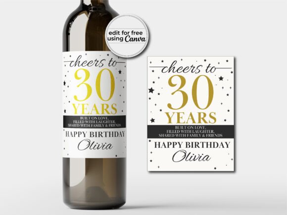 Elevating Celebrations with an Editable Birthday Wine Label Canva Template