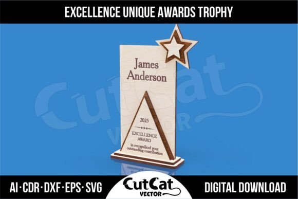 Evaluating the Trophy with Triangle - Award Sign Template