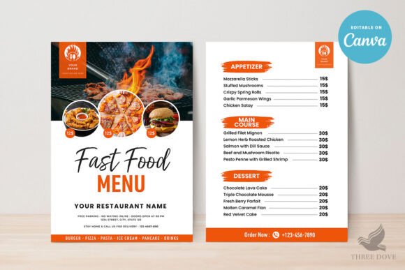 Professional Restaurant Menu Design with Editable Templates