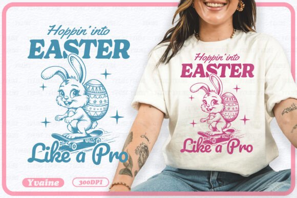 Retro Easter Skater Bunny PNG: Rolling Into the Holiday With Vintage Style
