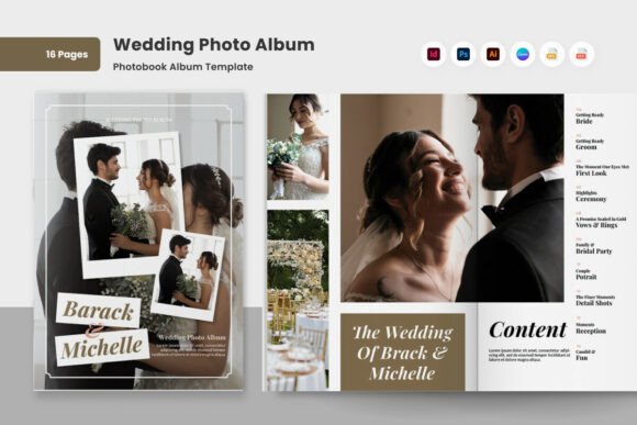 Wedding Photo Album Book Design Template